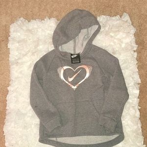 Girls Nike Pink Heart Graphic Hoodie